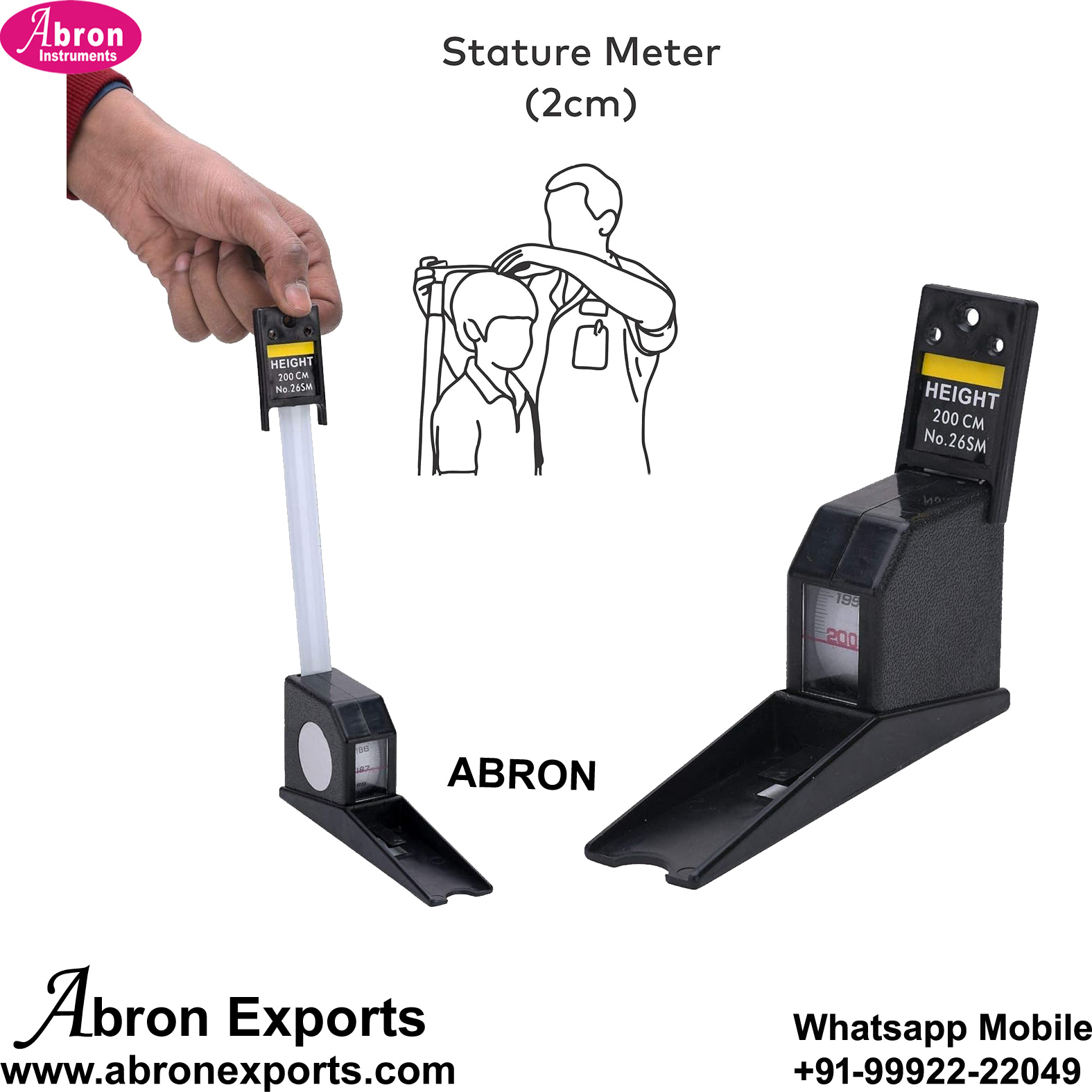 Height Measurement Scale 200cm 2 Meter For kids & Adults Folding Health Abron ABM-2520HF 